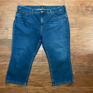 Lee Dark Indigo Denim Pants Capri Jeans Sz 22